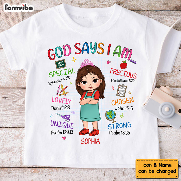 Personalized Gift For Granddaughter School Theme God Says Kid T Shirt - Kid Hoodie - Kid Sweatshirt 34043 1
