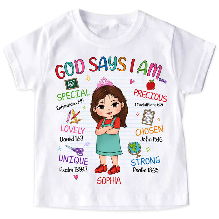 Personalized Gift For Granddaughter School Theme God Says Kid T Shirt - Kid Hoodie - Kid Sweatshirt 34043 1