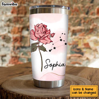 Personalized Travel Custom Zodiac Sign Birth Flower Custom Steel Tumbler 34044 thumb 1