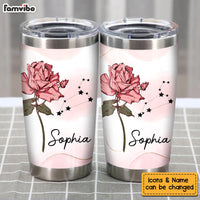 Personalized Travel Custom Zodiac Sign Birth Flower Custom Steel Tumbler 34044 thumb 1