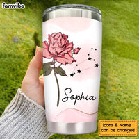 Personalized Travel Custom Zodiac Sign Birth Flower Custom Steel Tumbler 34044 thumb 1