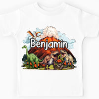 Personalized Gift For Grandson Dinosaur Volcano Map Kid T Shirt - Kid Hoodie - Kid Sweatshirt 34057 thumb 1