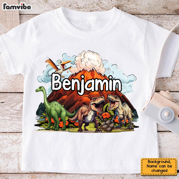 Personalized Gift For Grandson Dinosaur Volcano Map Kid T Shirt - Kid Hoodie - Kid Sweatshirt 34057 1