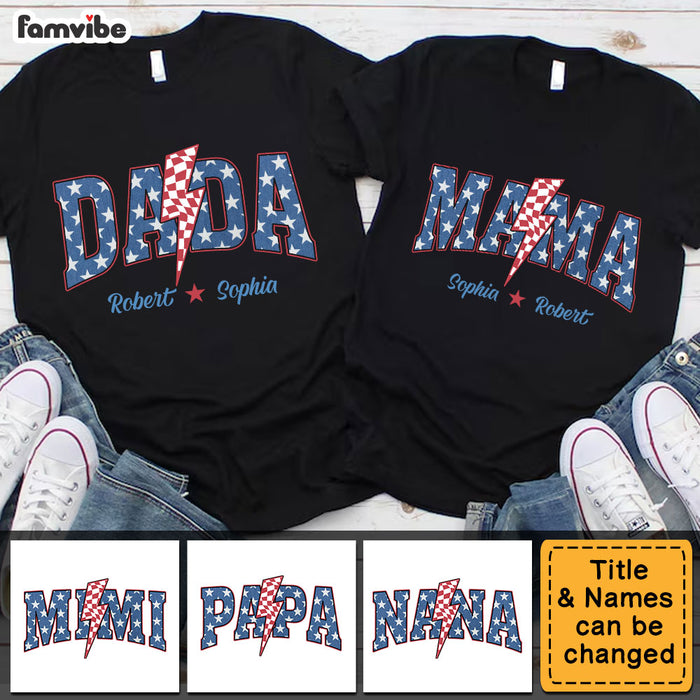 Personalized 4TH Of July Dada Mama Stars Stripes Couple T Shirt 34067 1