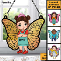 Personalized  Gift For Granddaughter Butterfly Kids Acrylic Mix Wood Suncatcher Ornament 34068 thumb 1