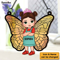 Personalized  Gift For Granddaughter Butterfly Kids Acrylic Mix Wood Suncatcher Ornament 34068 thumb 1