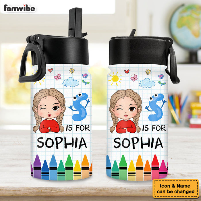 Personalized For Kids School Kid's Name Kids Water Bottle 34076 1