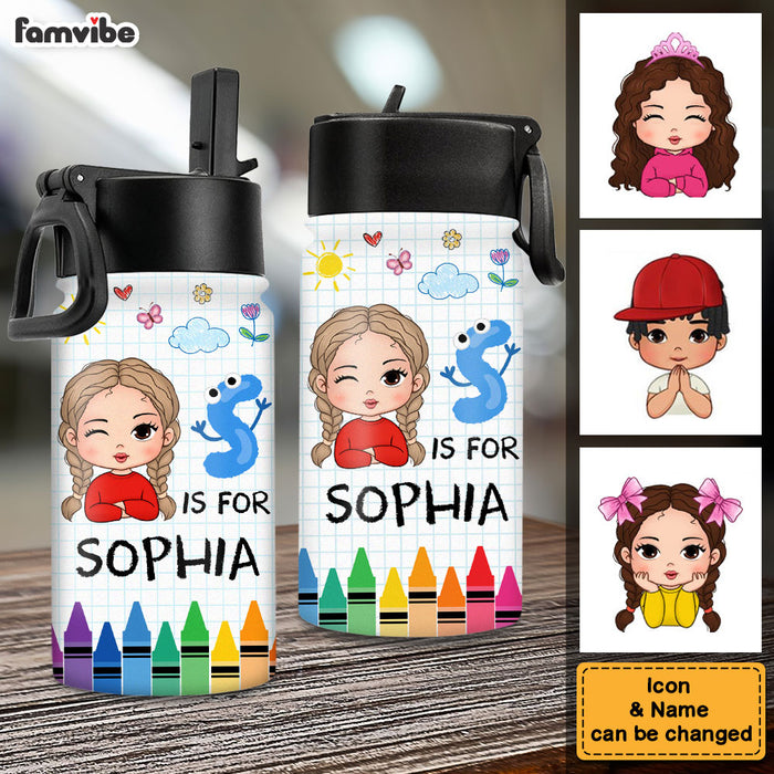 Personalized For Kids School Kid's Name Kids Water Bottle 34076 1