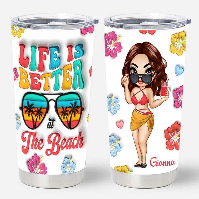 Personalized Summer Vibes Life Is Better At The Beach Full Printed Tumbler 34078 1