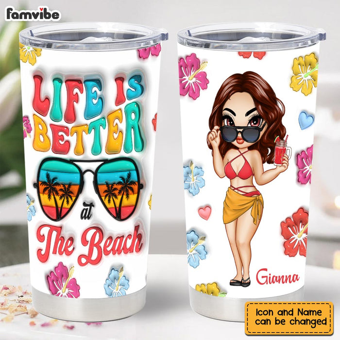 Personalized Summer Vibes Life Is Better At The Beach Full Printed Tumbler 34078 1