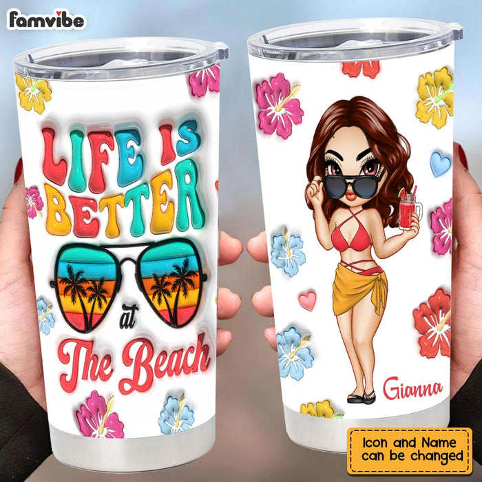 Personalized Summer Vibes Life Is Better At The Beach Full Printed Tumbler 34078 1