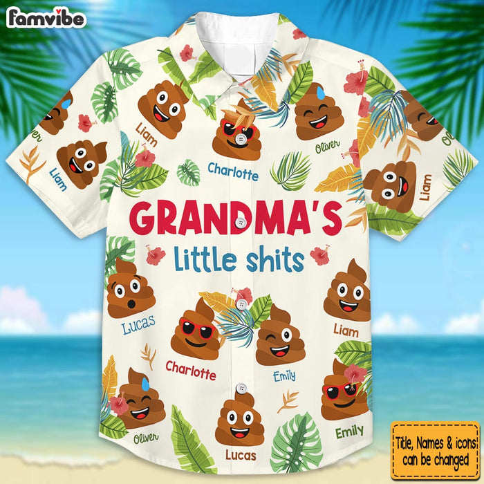 Personalized Funny Gift For Mom Grandma Little Sh*t Hawaiian Shirt 34080 1
