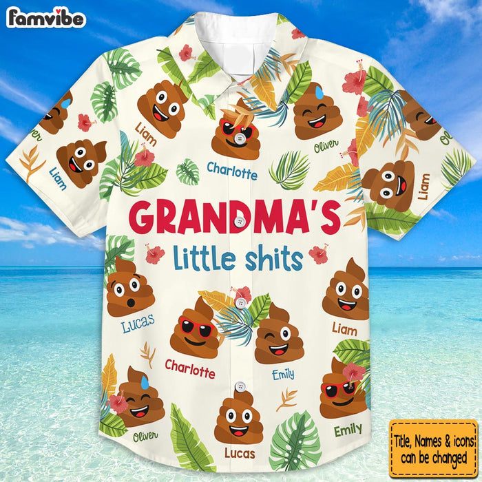 Personalized Funny Gift For Mom Grandma Little Sh*t Hawaiian Shirt 34080 1