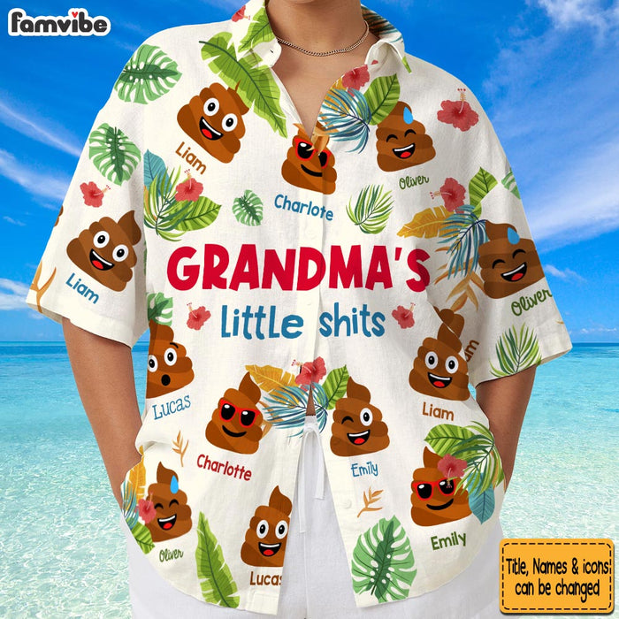 Personalized Funny Gift For Mom Grandma Little Sh*t Hawaiian Shirt 34080 1