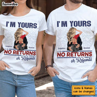 Personalized For Couple I'm Yours No Returns Or Refunds Couple T Shirt 34084 thumb 1