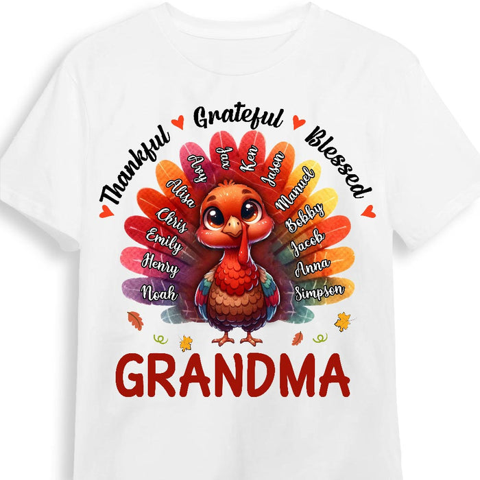 Personalized Gift For Grandma Thankful Grateful Blessed Shirt - Hoodie - Sweatshirt 34085 1