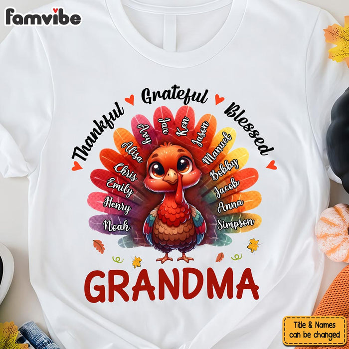 Personalized Gift For Grandma Thankful Grateful Blessed Shirt - Hoodie - Sweatshirt 34085 1