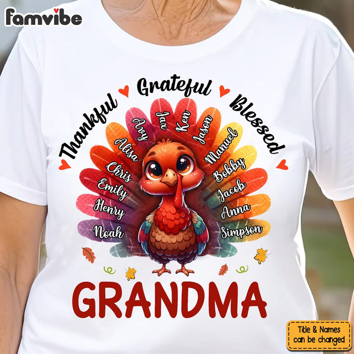 Personalized Gift For Grandma Thankful Grateful Blessed Shirt - Hoodie - Sweatshirt 34085 1