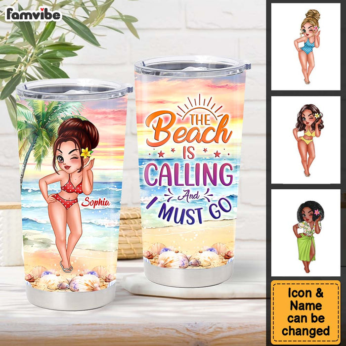 Personalized Summer Vibes Gift The Beach Is Calling Full Printed Tumbler 34091 1