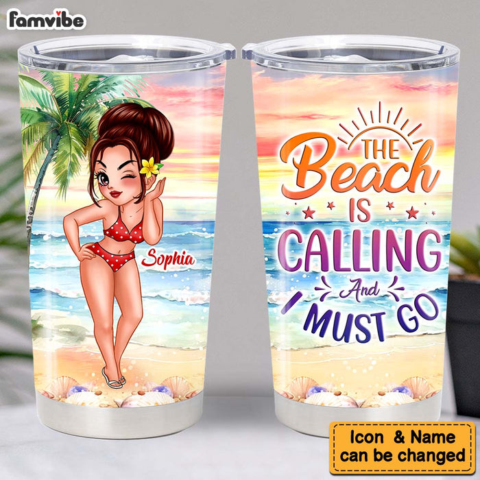 Personalized Summer Vibes Gift The Beach Is Calling Full Printed Tumbler 34091 1