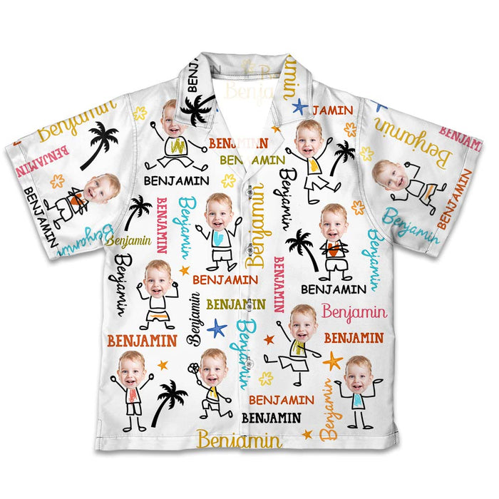Personalized Gift For Grandson Name Photo Custom Kid Hawaiian Shirt 34102 1