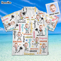 Personalized Gift For Grandson Name Photo Custom Kid Hawaiian Shirt 34102 thumb 1