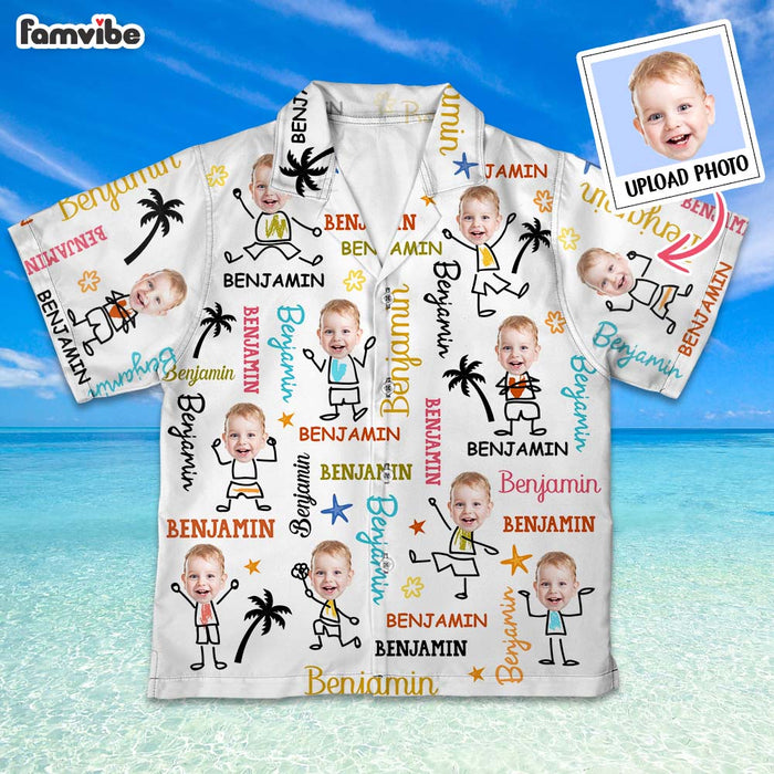 Personalized Gift For Grandson Name Photo Custom Kid Hawaiian Shirt 34102 1