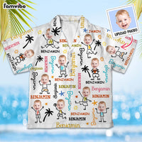 Personalized Gift For Grandson Name Photo Custom Kid Hawaiian Shirt 34102 thumb 1