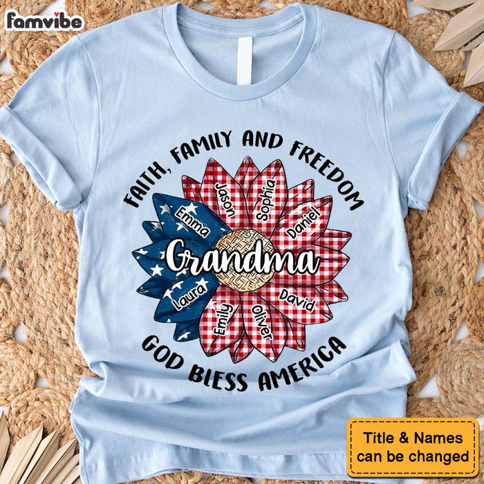 Personalized 4Th Of July Sunflowers Grandma Shirt - Hoodie - Sweatshirt 34104 1