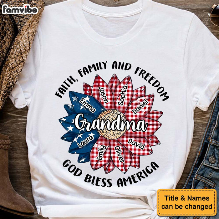 Personalized 4Th Of July Sunflowers Grandma Shirt - Hoodie - Sweatshirt 34104 1