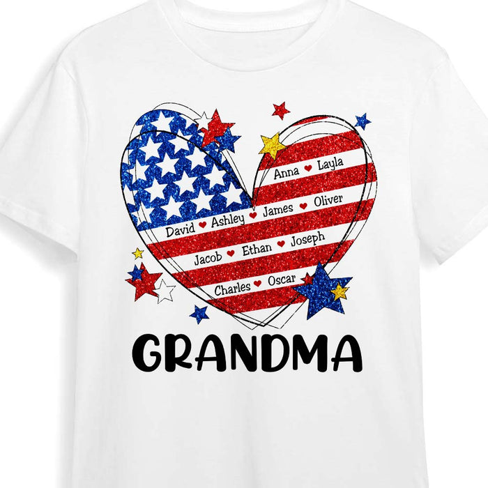 Personalized Gift For Grandma And Kids Heart America Flag Shirt - Hoodie - Sweatshirt 34113 1