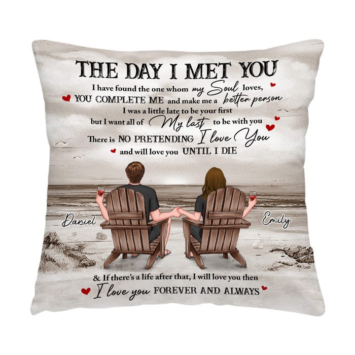 Personalized Gift For Couple Beach Retro Vintage Pillow 34114 1