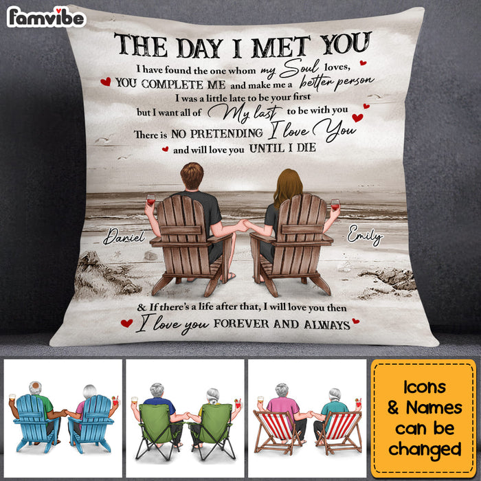 Personalized Gift For Couple Beach Retro Vintage Pillow 34114 1