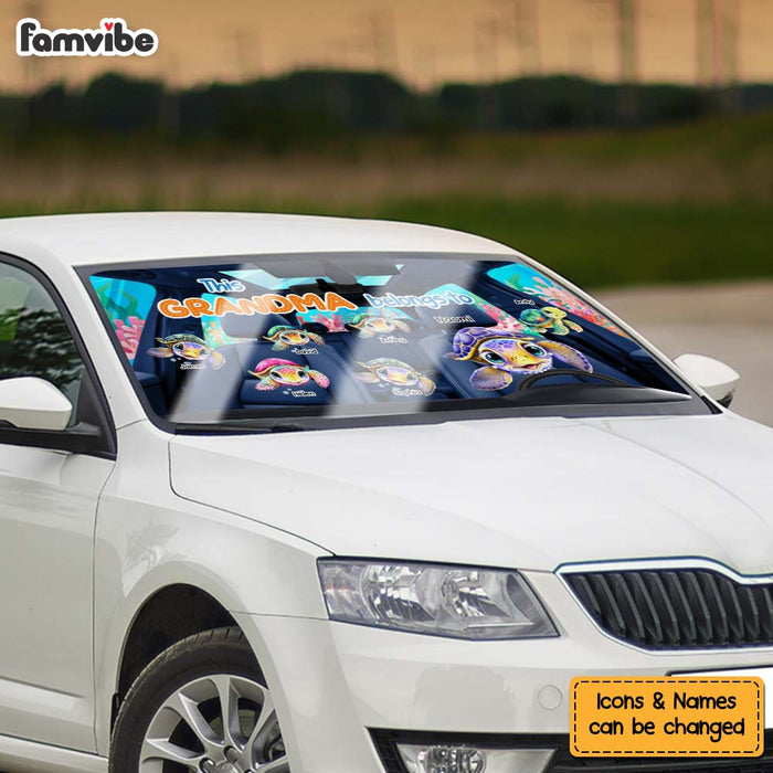 Personalized This Grandma Belongs To Turtle Summer Car Sun Shade 34135 1