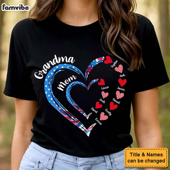 Personalized Gift For Grandma Mom Heart Independence Day Shirt - Hoodie - Sweatshirt 34141 1