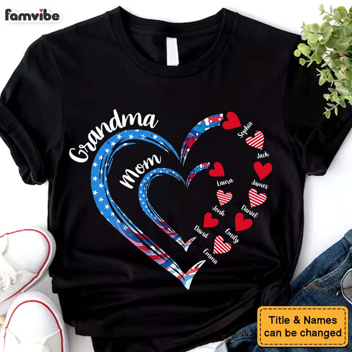 Personalized Gift For Grandma Mom Heart Independence Day Shirt - Hoodie - Sweatshirt 34141 1