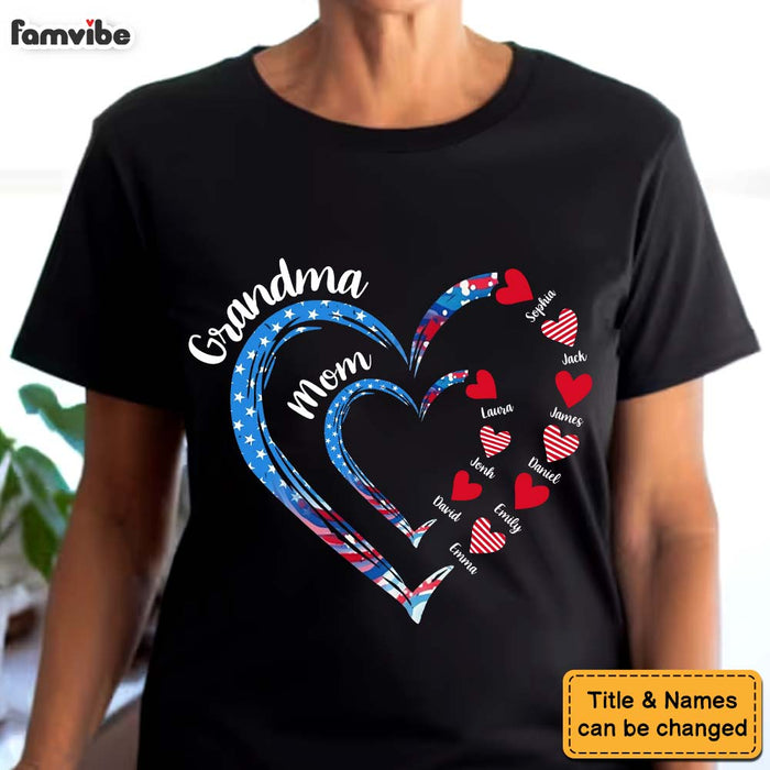 Personalized Gift For Grandma Mom Heart Independence Day Shirt - Hoodie - Sweatshirt 34141 1