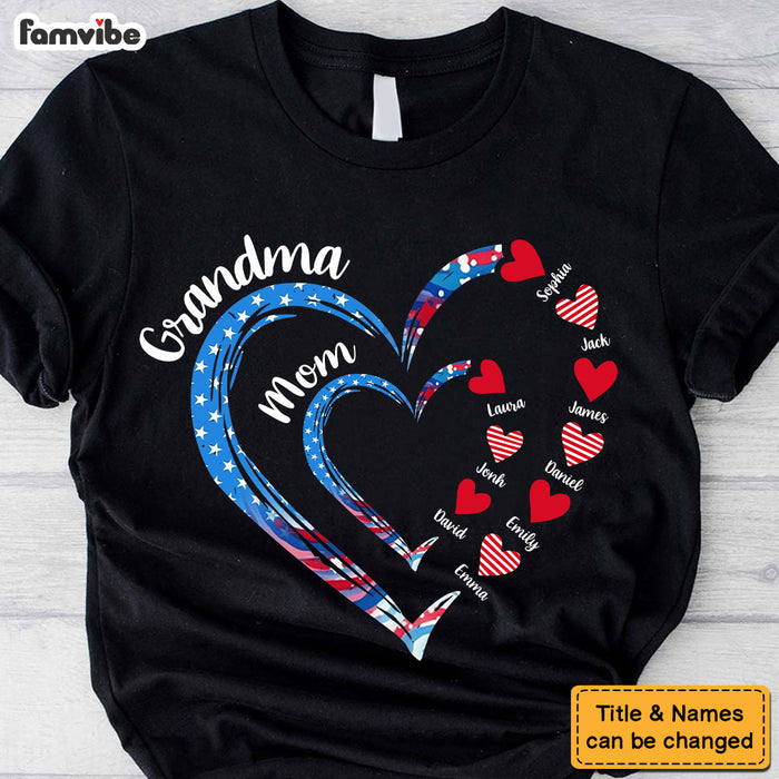 Personalized Gift For Grandma Mom Heart Independence Day Shirt - Hoodie - Sweatshirt 34141 1