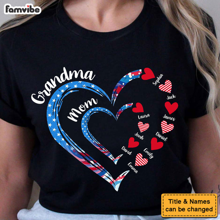 Personalized Gift For Grandma Mom Heart Independence Day Shirt - Hoodie - Sweatshirt 34141 1