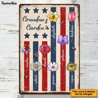 Personalized Gift For Grandma Birth Flower 4th Of July Metal Sign 34146 thumb 1