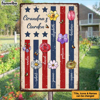 Personalized Gift For Grandma Birth Flower 4th Of July Metal Sign 34146 thumb 1