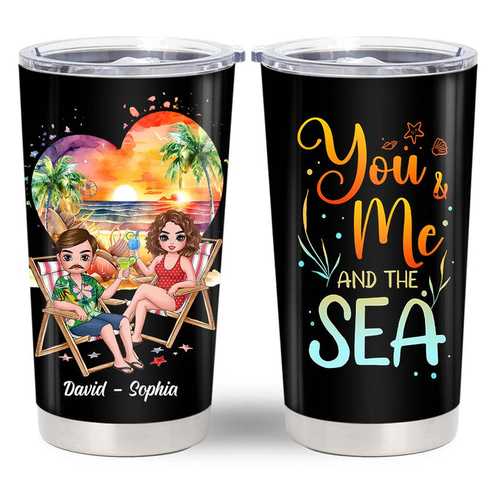 Personalized Gift For Couple You And Me And The Sea Full Printed Tumbler 34149 1