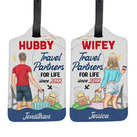 Personalized Traveling Couple Hubby & Wifey Travel Partners Luggage Tag Couple 34152 thumb 1