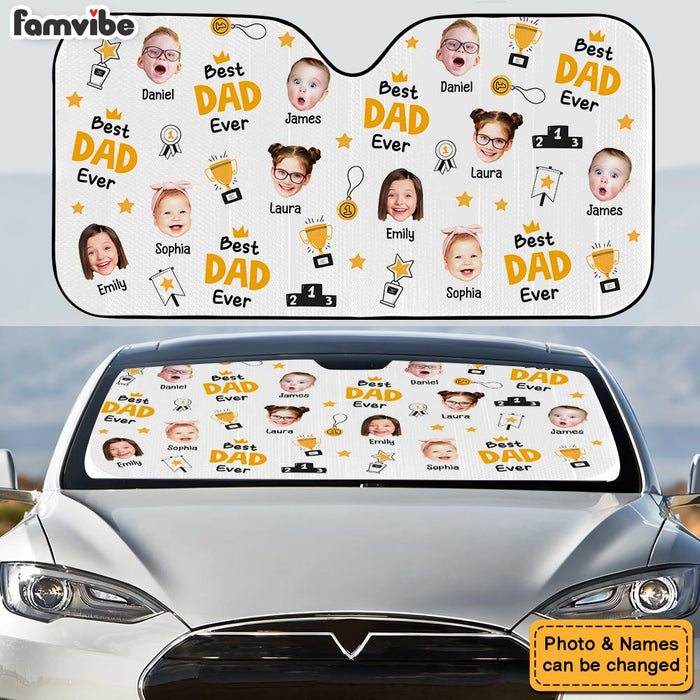Personalized Custom Photo Dad Ever Trophy Father Car Sun Shade 34160 1