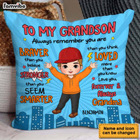 Personalized Gift For Grandson Loved More Than You Know Pillow 34163 thumb 1
