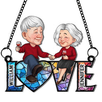 Personalized Gift For Couple Love Acrylic Suncatcher Ornament 34164 thumb 1