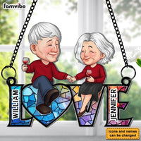 Personalized Gift For Couple Love Acrylic Suncatcher Ornament 34164 thumb 1