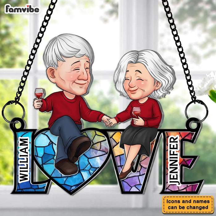 Personalized Gift For Couple Love Acrylic Suncatcher Ornament 34164 1