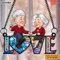 Personalized Gift For Couple Love Acrylic Suncatcher Ornament 34164 thumb 1