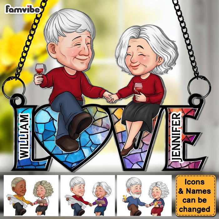 Personalized Gift For Couple Love Acrylic Suncatcher Ornament 34164 1